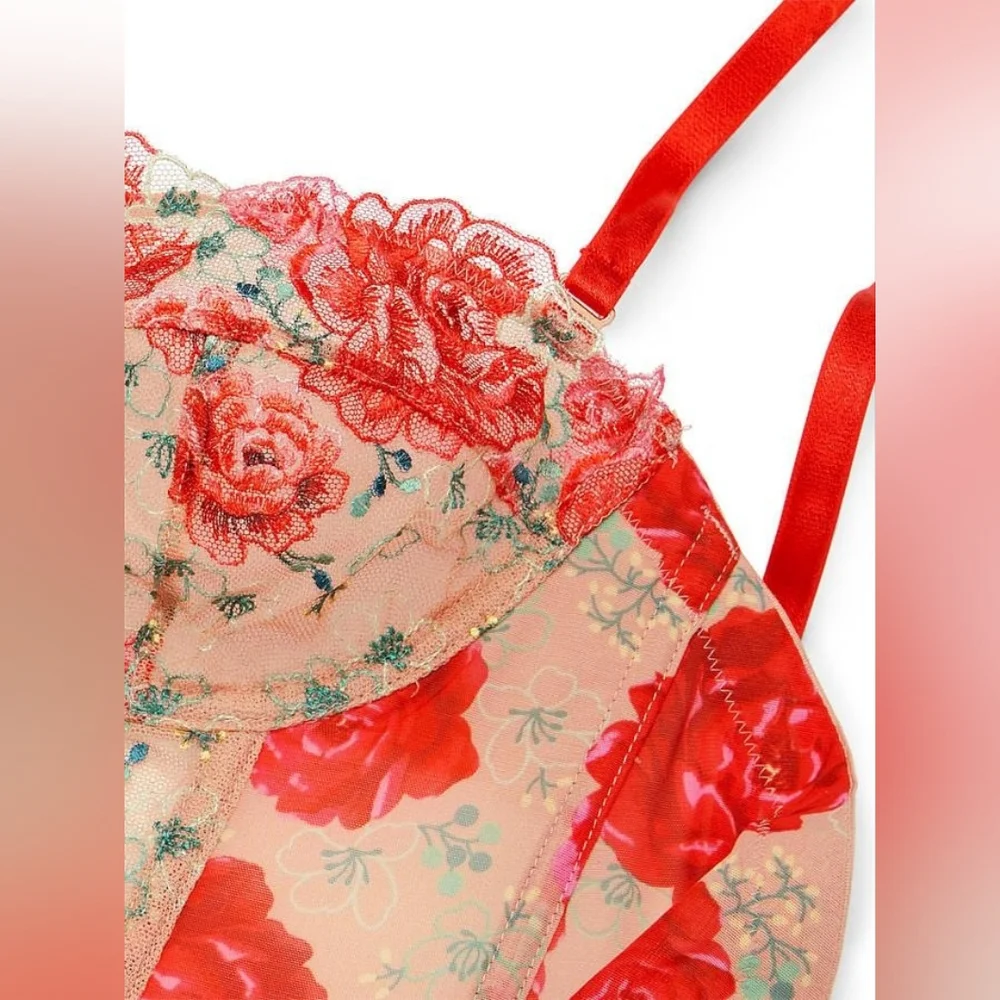 Victoria's Secret Dream‎ Angels Embroidered Illuminating Blooms Bra Top 32B NWT